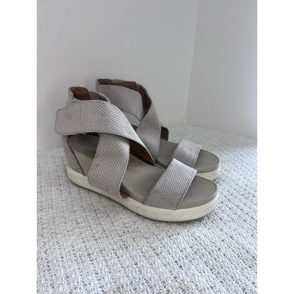 Dr Scholls Bone Self Adhesive Wide Straps 1.5in Platform Sandals Womens Size 7.5